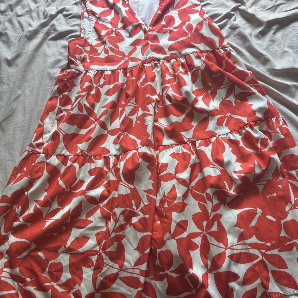 Flying Tomato Red and White Floral Dress